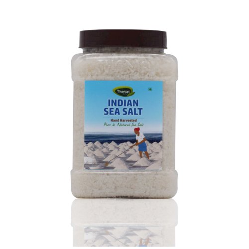 Thanjai Natural Indian Sea Salt 1000grams (Crystal) Traditionally Made 100% Natural (Jar)