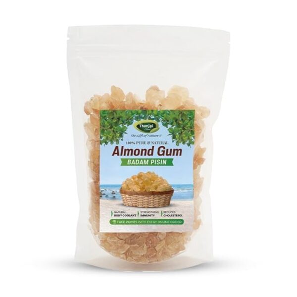 Thanjai Natural Almond Gum (Badam Pisin) – 250g | Gond Katira | Tragacanth Gum | Kathila Gum | Astragalus Gummifer | 100% Pure & Natural | Traditionally Used Ingredient - Image 2