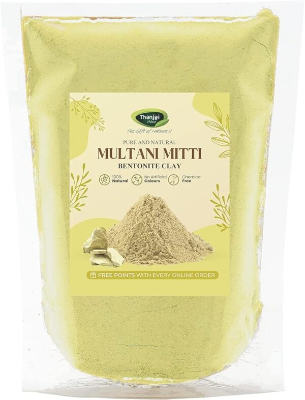 Thanjai Natural Multani Mitti Powder for Face | Fuller's Earth, Bentonite Clay