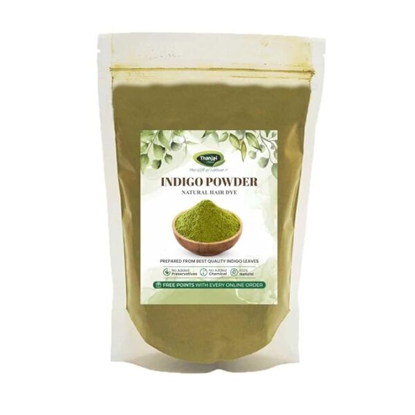 Thanjai Natural Indigo Powder (Indigofera Tinctoria) for Natural Hair Color, Hair Care & Hair Growth