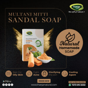 Thanjai Natural Handmade Multani Mitti Sandal (100g x 4Pcs)