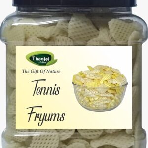 Thanjai Natural Plain Flavor Tennis Bat Fryums Ready To Fry Papad | 250g x 2 (500g) Jar